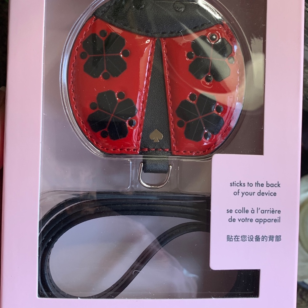 Authentic KATE SPADE ladybug Leather phone lanyard